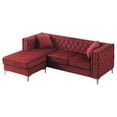 thumbnail image 4 of Glory Furniture Paige Velvet Upholstered Sofa Chaise Sectional in Burgundy, 4 of 5