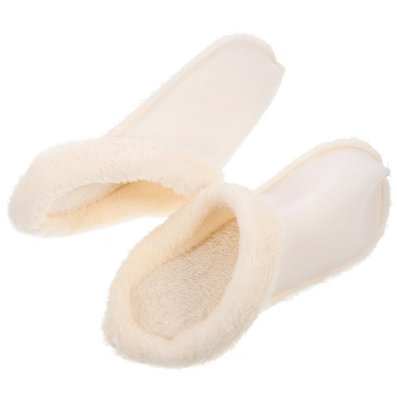 SEWOART 1Pair Warm Plush Slipper Insoles White Soft Thickened Foot Inserts for Home