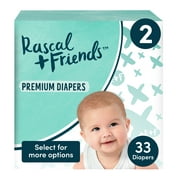Rascal + Friends Premium Diapers Size 2, 33 Count (Select for More Options)