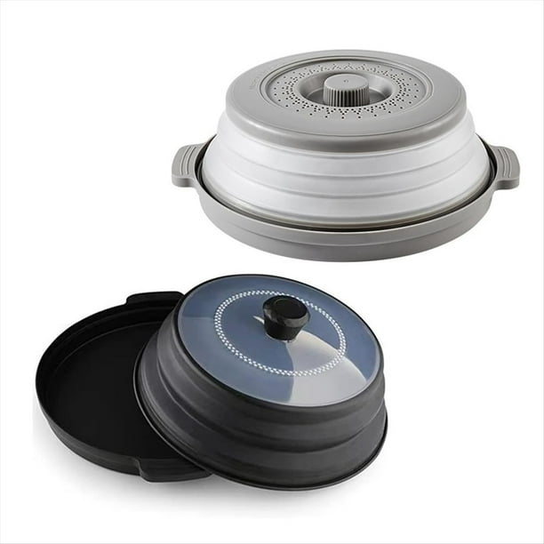 Plegable Microondas Alimentos Splash Guard Cubierta de la Placa de Microondas con el Agujero de Vapor Frutas y Verduras Placa Cubierta KitchenGadget