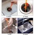 thumbnail image 4 of Flexible 20 Inch Hair Snake Tool Drain Opener for Kitchen Sink and Bathroom Tub, 4 of 7