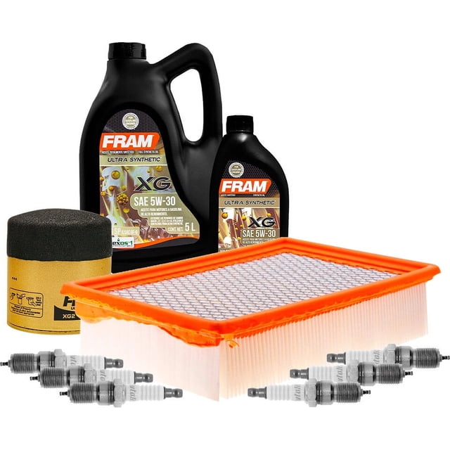 Kit De Afinación Con Aceite 5W30 Sintético, Bujías Platino, Filtro De Aire Y Filtro Para Aceite Sintético 10 Piezas Compatible con Ford Escape V6 3.0L DE 2001 A 2006