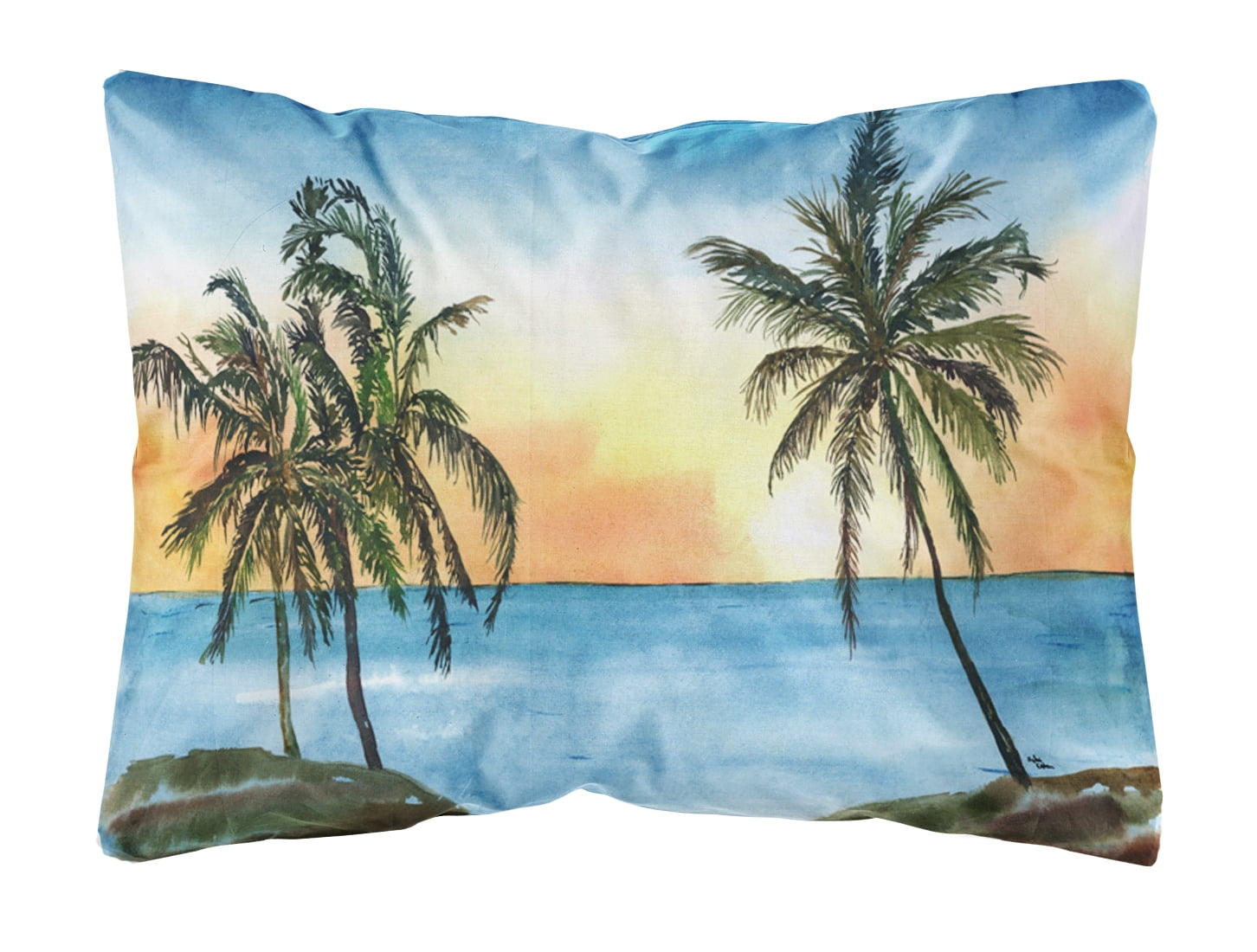 Palm Tree Canvas Fabric Decorative Pillow Walmart Com