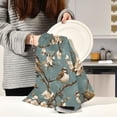 thumbnail image 6 of Sparrows Among Flowers Kitchen Towels Set of 4 Tea Towels for Kitchen Decorative Waffle Dishcloths 28x18in, 6 of 7