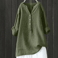thumbnail image 3 of Womens Boho Tops Loose Lightweight Gauze 3/4 Sleeve Blouses Linen Fit Floral Embroidered Clothes Casual Summer Flowy Long Shirts, 3 of 4