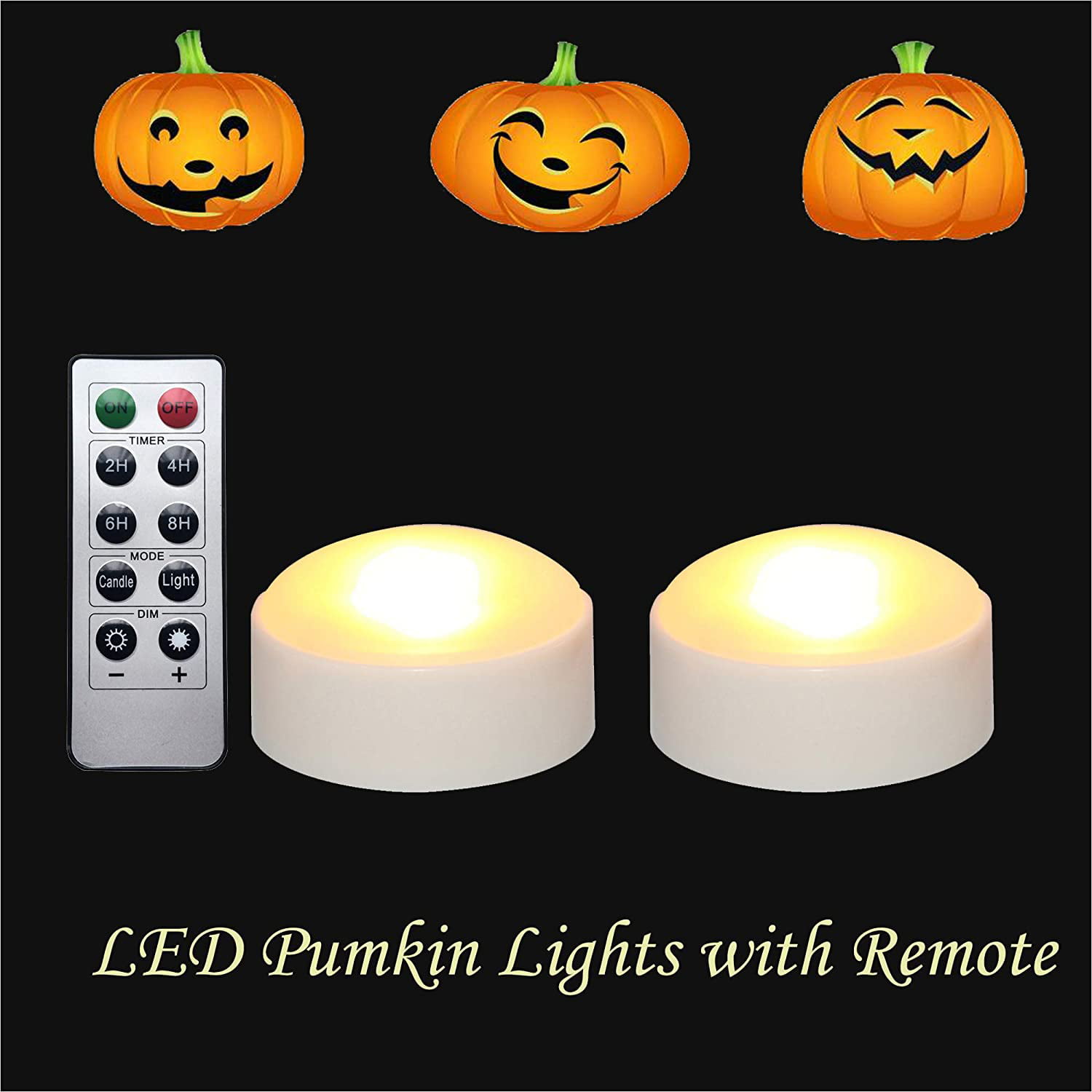 Halloween Decoration Battery Operated Ceramic Pumpkin LED Candle Ornament NEW 