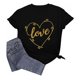 thumbnail image 2 of Camisetas unisex con cuello redondo LOVE Print Blusas cómodas clásicas Tops de San Valentín Pompotops  oipoqjl3740, 2 of 5