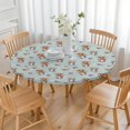 thumbnail image 3 of Lightblue Highland Cow Flower Bucket Pattern Round Fitted Tablecloth with Elastic Edge,Dining Table Cover Waterproof,Outdoor Round Tablecloth for Camping,Dining,Indoor and Outdoor, 3 of 7