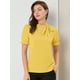 thumbnail image 2 of Top Elegante Allegra K Camisas Del Cuello De PajariDe Mujeres Amarillo XS, 2 of 6