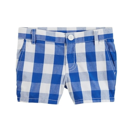 Gingham Girls Shorts - Carter's Girls' Gingham Poplin Shorts, Blue