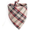 thumbnail image 1 of Bandana pour Chien (Beige Rétro Rouge Vert Tartan L), 1 of 1