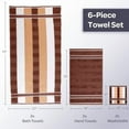 thumbnail image 6 of 6 Piece Towel Set - 525 GSM 100% Cotton Bathroom Accessories - 2 Bath Towels, 2 Hand Towels, and 2 Wash Cloths - Soft and Absorbent Bath Sheets for Shower, Gym, Dorm, and Spa (Brown), 6 of 7