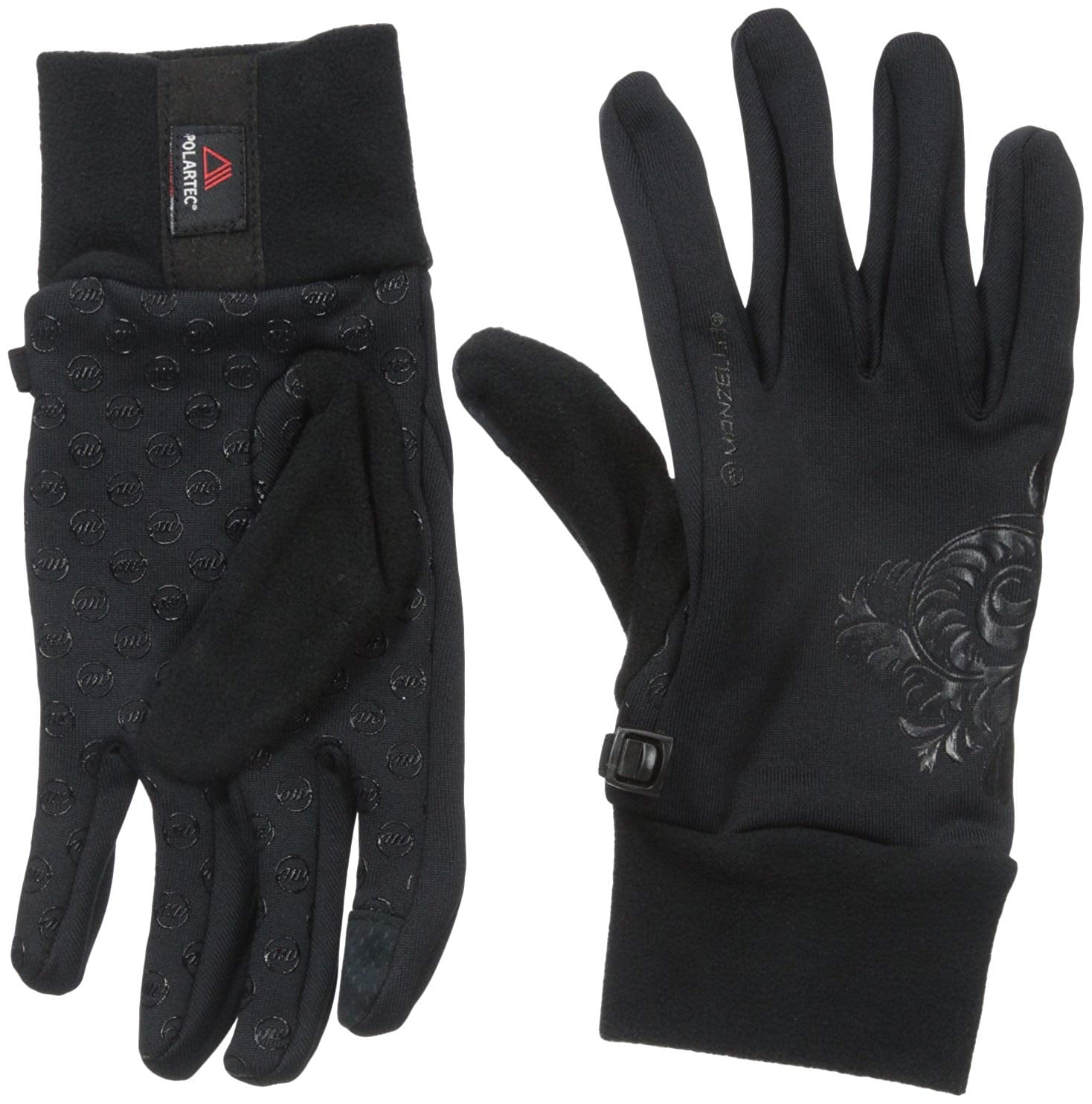 Manzella Women's Power Stretch Ultra Touch Tip Gloves, Black,Small