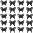 thumbnail image 1 of 20 piezas de adornos navideños con mariposas brillantes, adornos colgantes para árbol de Navidad con mariposas brillantes en 3D, decoración de mariposas artificiales huecas con clips y tallos para cor, 1 of 7