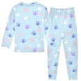 thumbnail image 2 of Cute Footprint Pattern Cotton Pajamas 2 Piece Set Sleepwear Soft and Comfortable Homewear Nightwear, 2 of 7