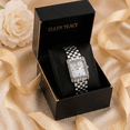 thumbnail image 6 of ELLEN TRACY Women’s Silver Bracelet Watch – White Square Dial with Faceted Crystals, 6 of 7