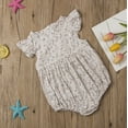 thumbnail image 6 of Arvbitana Baby Girls Summer Romper Floral Print Ruffle Sleeve Bodysuit Casual Loose Triangle Bottom Jumpsuit Classical One-piece Outfit 0-24M, 6 of 8