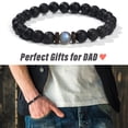 thumbnail image 3 of THEMEROL Gift for Dad Birthday Best Dad Ever Men Bracelets Unique Present Black Beaded Bracelet Fathers Gifts, 3 of 5