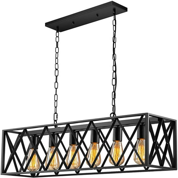 Ousgar Black Modern Kitchen Island Lighting Farmhouse Chandelier Industrial Ceiling Light Fixtures For Dining Room Living Bar Foyer 6 Com Ousgar Black Modern Kitchen Island, Modern Bar Light Fixtures