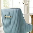 thumbnail image 2 of Modway Discern 19" Pleated Back Performance Velvet Dining Chair in Light Blue, 2 of 6