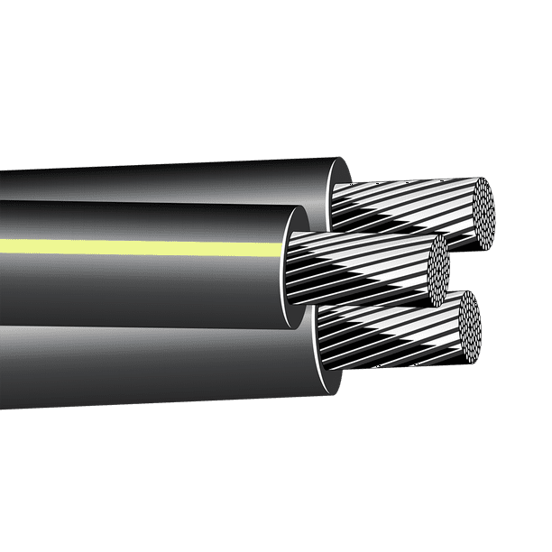 100' Ramapo 2-2-2 Triplex Aluminum Urd Direct Burial Cable 600v 