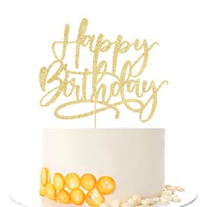 Cake topper Kaoenla dorado Happy Birthday decoración