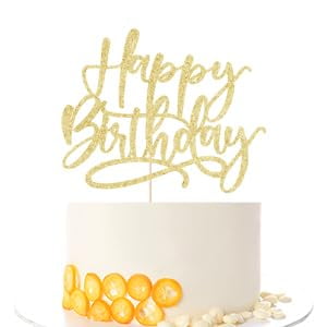 Cake topper Kaoenla dorado Happy Birthday decoración