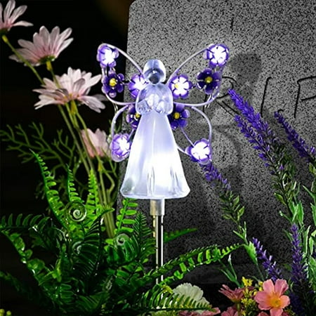 

Solar Angel Outdoor Garden Stake Lights Eternal Light Angel with 7 LEDs for Cemetery Grave Decorations Memorial Gift Sympathy Gift Christmas Yard Art
