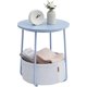 thumbnail image 1 of Mesa Lateral Redonda con Cesta de Tela, Mesita de Noche, Estilo Moderno, Estructura Resistente, Blanco Crema MLET223K67, 1 of 2