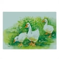 thumbnail image 2 of Rubber Duck Cutting Board, Goose in Farm Lake Plants Grass Reeds Flowers Pond Animals Geese Feathers, Decorative Tempered Glass Cutting and Serving Board, Large Size, Green and White, by Ambesonne, 2 of 5