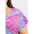 thumbnail image 6 of CASSIE LIZ Plus Size Women's Tops Pink Blue Tie Dye Short Sleeve Shirts Spring Fashion Clothes V Neck Puff Tee Shirts Casual Loose Fit Blouses Summer Tunics XL 14W 16W, 6 of 6