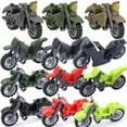 thumbnail image 2 of Military Motorcycle Building Block Vehicle Model Figures Accessories Soldiers WW2 Transportation Facility Police SWAT Toys, 2 of 10