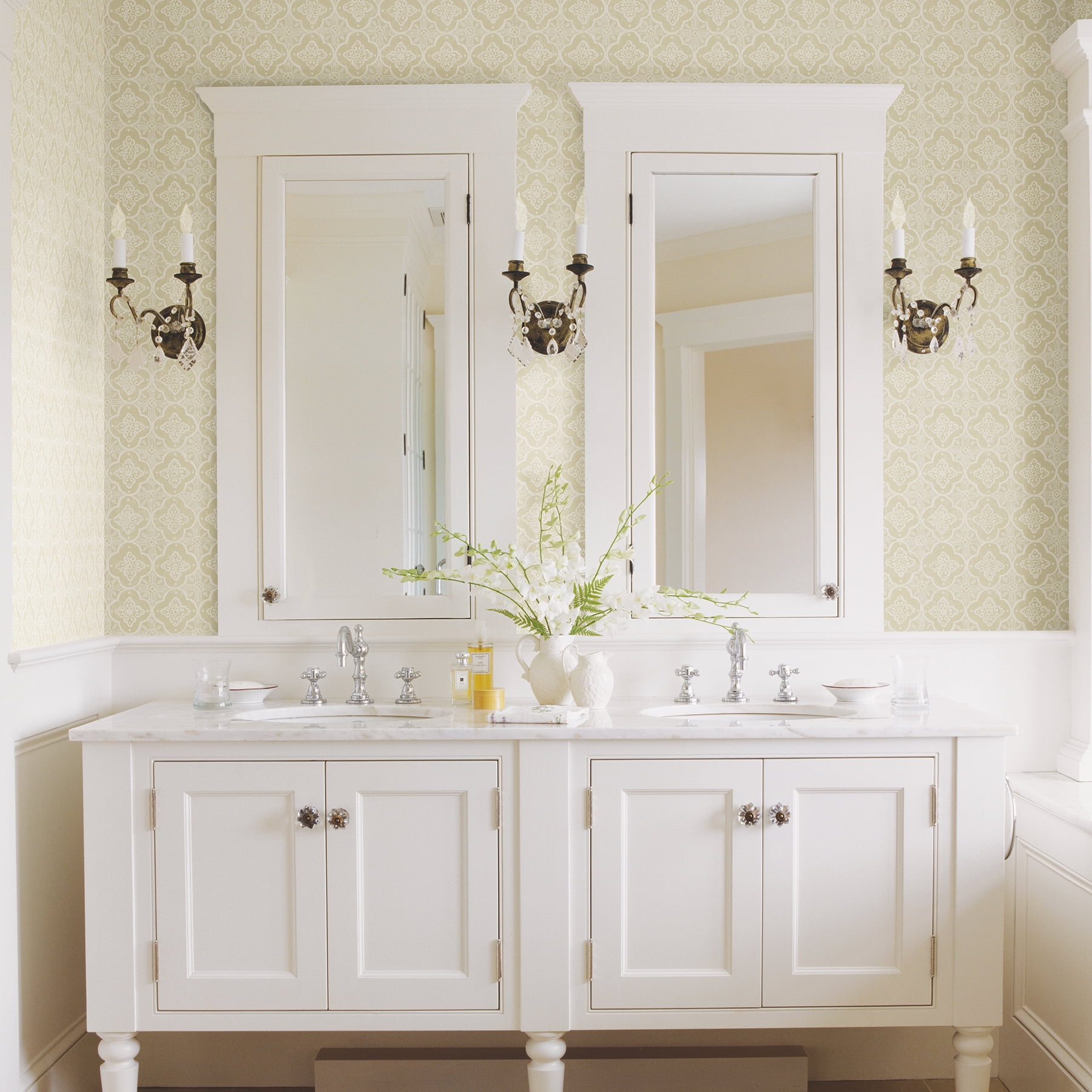 Brewster Seville Wheat Geometric Tile Wallpaper