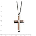 thumbnail image 3 of Collier Croix en Acier Inoxydable Poli & Rose Plaqué IP 22 Po, 3 of 3