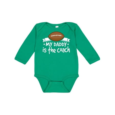

Inktastic Football My Daddy Is The Coach Gift Baby Boy or Baby Girl Long Sleeve Bodysuit