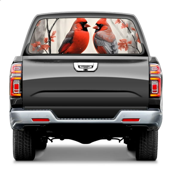 Cardinal Rear Window Decals for Trucks- Pickup Car Window Stickers Decal- Truck Back Window Tint Decal Graphic Perforated Vinyl Truck Stickers 66" X 22"