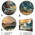 thumbnail image 3 of Designart "Sunlit Majestic Waves I" Modern Landscape Beach Metal Art Print, 3 of 5