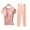 Pink, variant on SwiftWear Loose Cotton Modal Maternity Pajama Set with Built in Bra - Soft Short Sleeve Top & Long Pants, 3D Ribbed for Pregnancy & Nursing, Plus Size Postpartum Pajamas Sleepwear