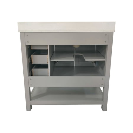 Flash Furniture Vega - Vanity cabinet - 3 drawers - 2 shelves - 2 doors - fiberboard - gray