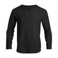 thumbnail image 4 of ZUKMRJPC Men's Linen Shirts Casual Long Sleeve Round Neck Button Up Solid Color Pullover Tees Lightweight Breathable Daily Tops, 4 of 7