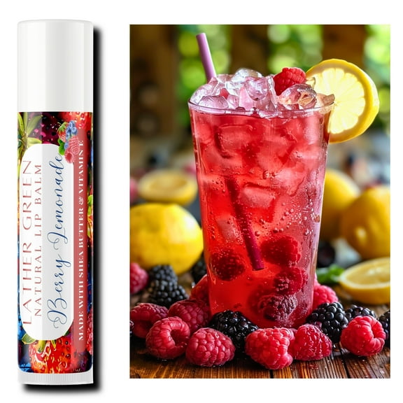 Berry Lemonade Natural Lip Balm, Pack of 3 by LatherGreen