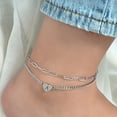 thumbnail image 4 of Cadena de tobillo de acero de titanio, simple y nicho, amor 26 letras, cadena de tobillo de acero inoxidable para mujer que no se decolora, 4 of 6