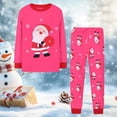 thumbnail image 2 of Staki Toddler Baby Girl Girl Christmas Outfit Print Long Sleeve Sweatshirt Newborn Infant Winter Clothes Christmas Outfits for Toddler Girls(Hot Pink,7-8 Years), 2 of 4