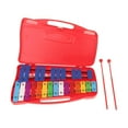 thumbnail image 2 of MERIGLARE 25 Note Iron Keys Xylophone Glockenspiel Mallet Percussion Rhythm Musical Instrument with Case & Beaters Develop Toy for Kids Red, 2 of 9