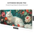 thumbnail image 4 of Auhoahsil Large Gaming Mouse Pad, Flower & Cat XXL 35.4 x 15.7 in Desk Pad Stitched Non-Slip Rubber Long Computer Mousepad Thin Extended Full Size Desk Mat for Desktop, Laptop, Wireless Mice, 4 of 7