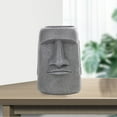 thumbnail image 4 of Easter Island Statue Ahu Ancient Monolith Decoration Accents Moai Head Sculpture for Bedroom Living room and home Office Desktop Ornaments - Gray H, 4 of 8