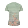 thumbnail image 5 of Penkiiy Tunique Florale pour Femmes Blouse Décontractée Col en V Manches Courtes Boutons T-Shirts 2TG Vert Menthe, 5 of 5