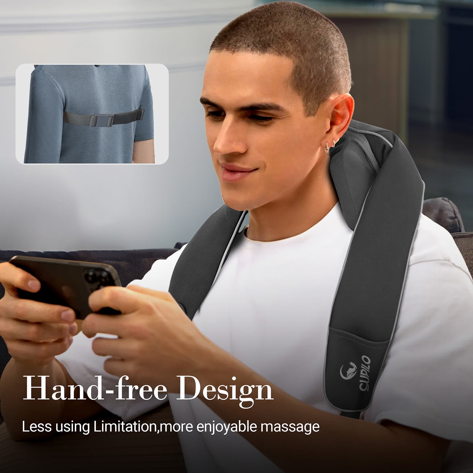 Cupilo Neck Massager,  Shiatsu Neck and Back Massager with Heat & Remote Control, 6D Cordless Electric Deep Tissue Kneading Massage Pillow for Shoulder Leg Body Muscle Pain Relief, Gift for Men Women