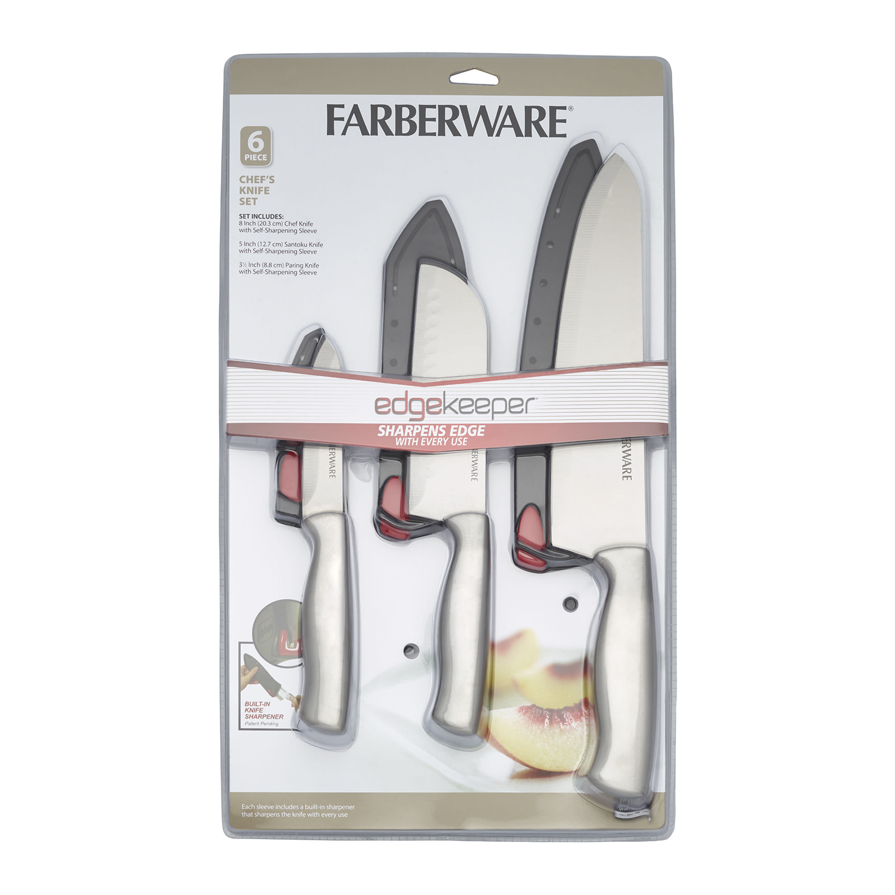 Farberware Edgekeeper 6-Inch Chef Knife with Self-Sharpening Blade Cov –  Sama Department Store