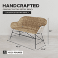 thumbnail image 2 of texxture Ormond Woven Rattan Settee Metal Legs, Home Furniture, Natural, 2 of 10